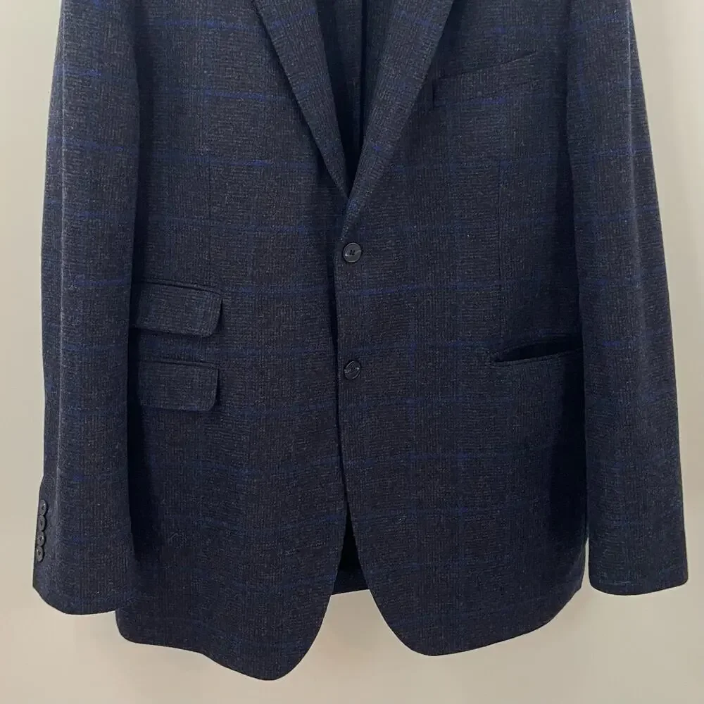 Boden x Abraham Moon Men’s Wool Blazer Suit Jacket Plaid 48L